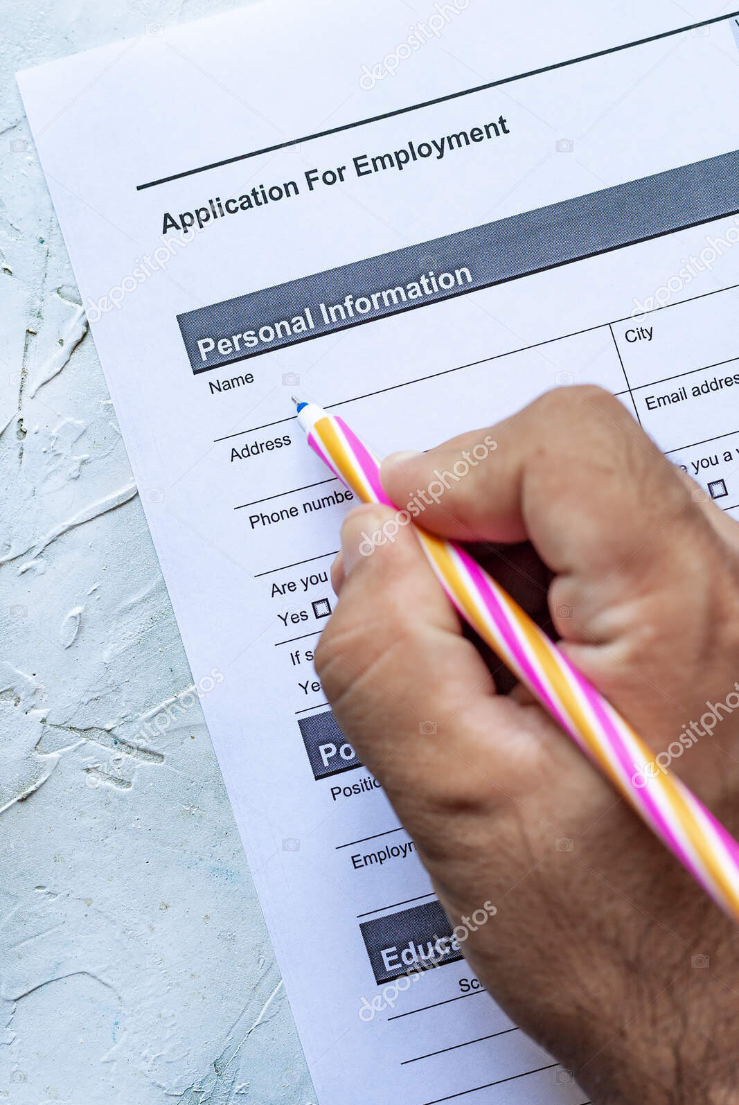 depositphotos 288322998 stock photo filling employment application form